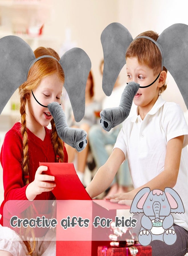Baaxxango 4 Pcs Elephant Costume Kids,Elephant Ears Headband Nose Bowtie and Tail Costume Accessories,Elephant Accessories Set for Children Halloween Cosplay World Book Day - Image 5